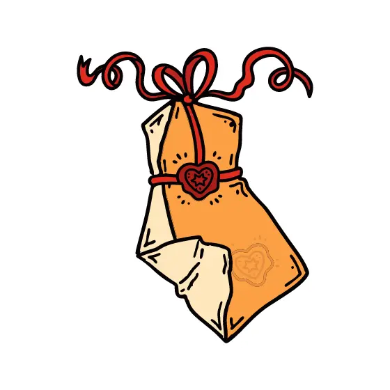 Rumpled Letter With Ribbon Tie