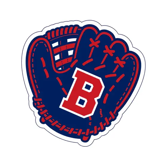 Red Block B on Navy Baseball Glove