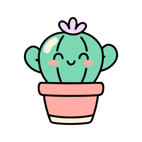 Round Cactus in Striped Pot