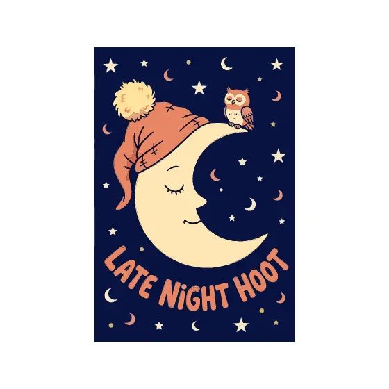 Crescent Moon in Coral Nightcap