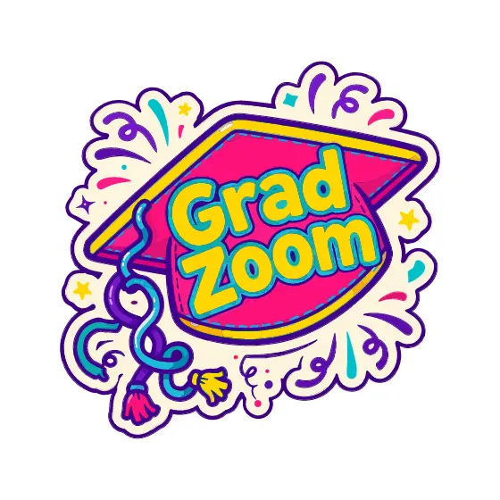 Grad Zoom Cap With Pink Die-Cut Sticker