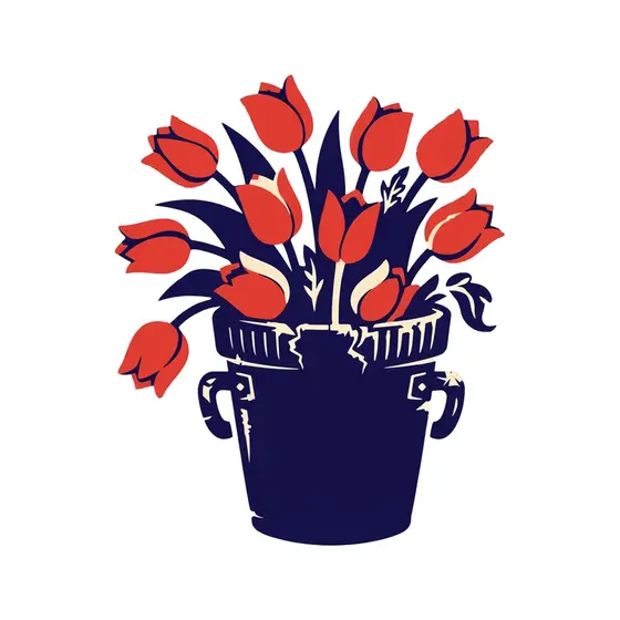 Upright Tulip Bouquet in Navy Vase