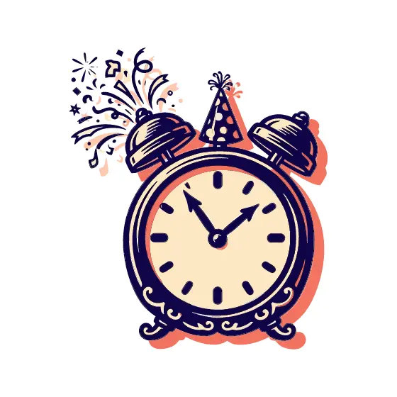 Ornate Alarm Clock With Polka Dot Hat