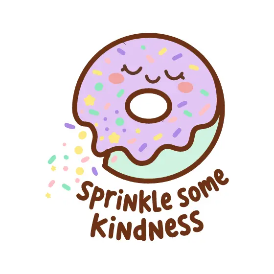 Lavender Donut Sprinkle Kindness Sticker
