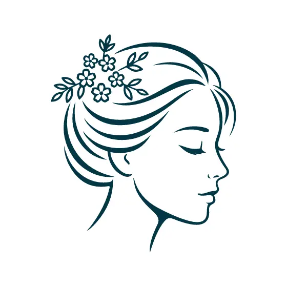Profile Of Woman With Blossoms In Hair