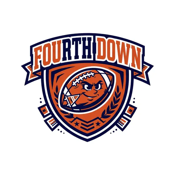Fourth Down Shield With Smirking Football