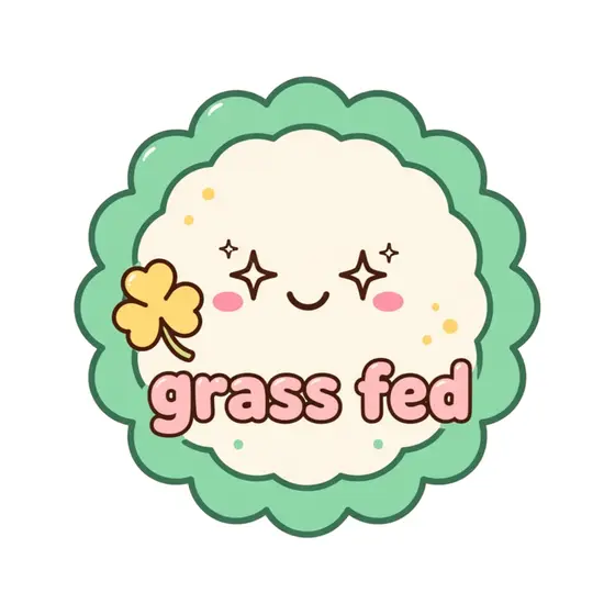 Mint Scalloped Grass Fed Badge With Clover