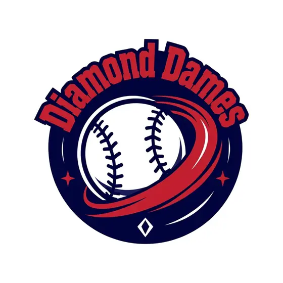 Diamond Dames Baseball With Red Swoosh