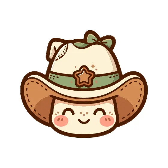 Cream Cowboy Hat With Brown Brim