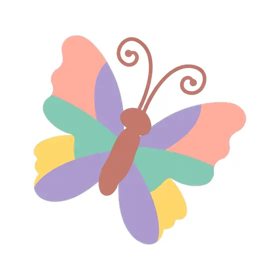 Pastel Butterfly With Curled Antennae