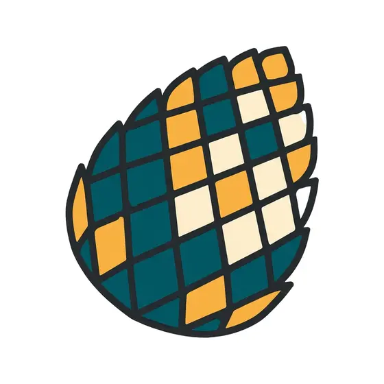 Diamond Pane Pinecone in Teal