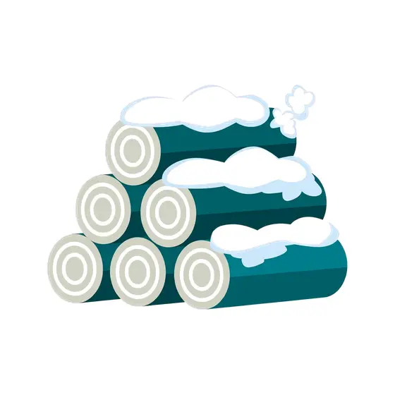 Snowy Teal Log Stack With Cream Rings