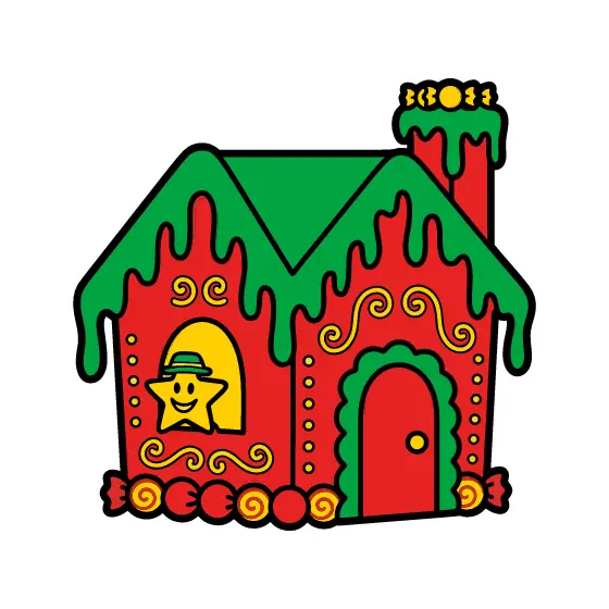 Red Gingerbread House With Chimney
