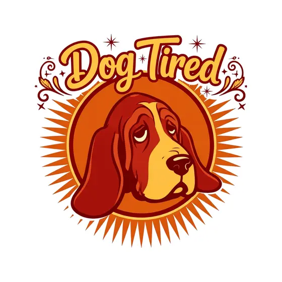 Sleepy Basset Hound Retro Badge