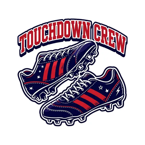 Navy Cleats With Arched Touchdown Crew Lettering