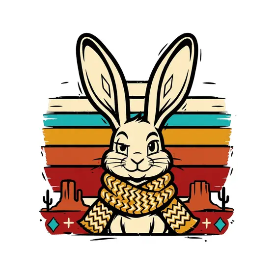 Centered Jackrabbit With Mustard Scarf