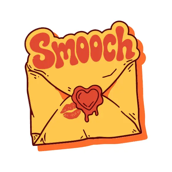 Smooch Love Letter Envelope Sticker