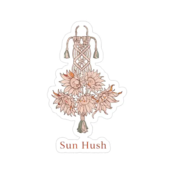Blush Macramé Hanging With Dried Sunflowers