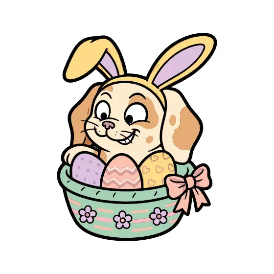 Spotted Beagle With Yellow Bunny Ears