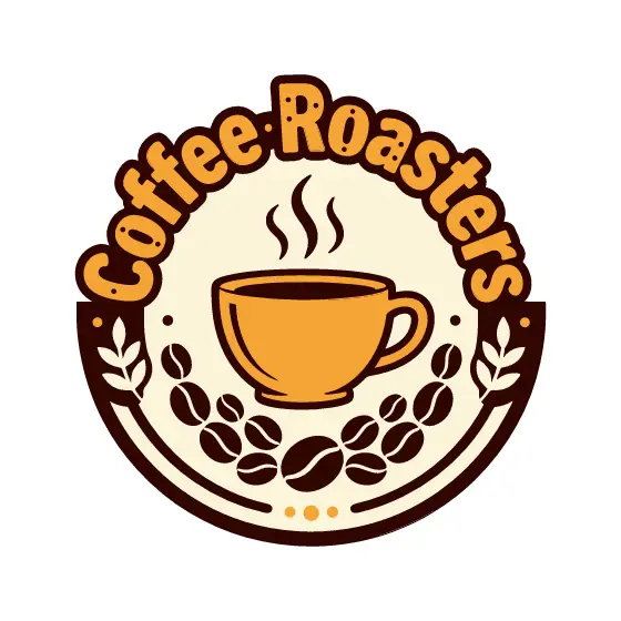 Coffee Roasters Badge With Orange Cup