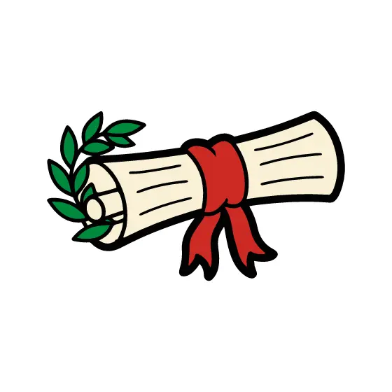 Rolled Diploma With Red Ribbon