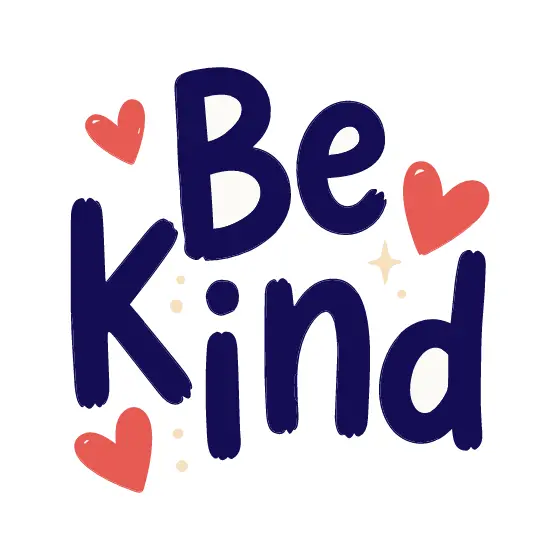 Be Kind Lettering With Hearts