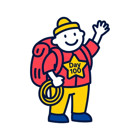 Waving Climber in Red Jacket
