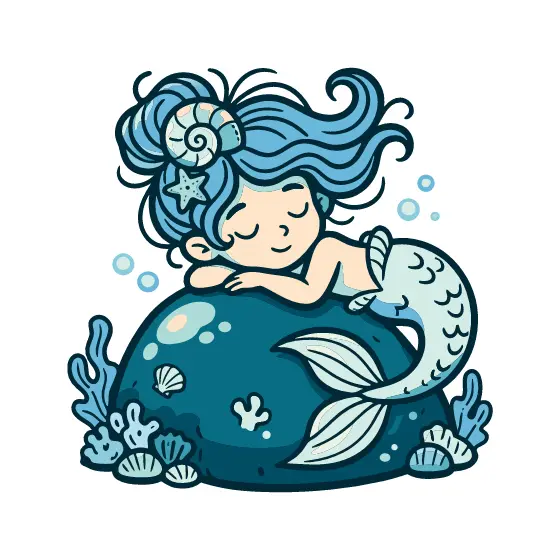 Mermaid with Shell and Starfish Hair