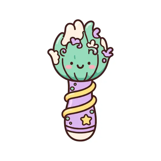 Mint Paintbrush With Lavender Swirl