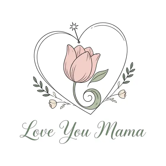 Blush Tulip in Heart Badge