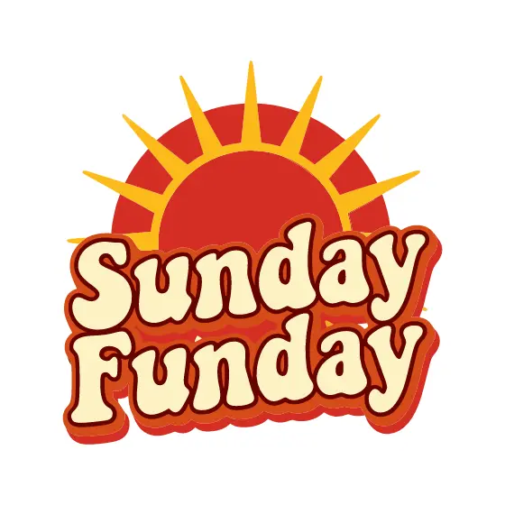 Cream Sunday Funday Sun Badge
