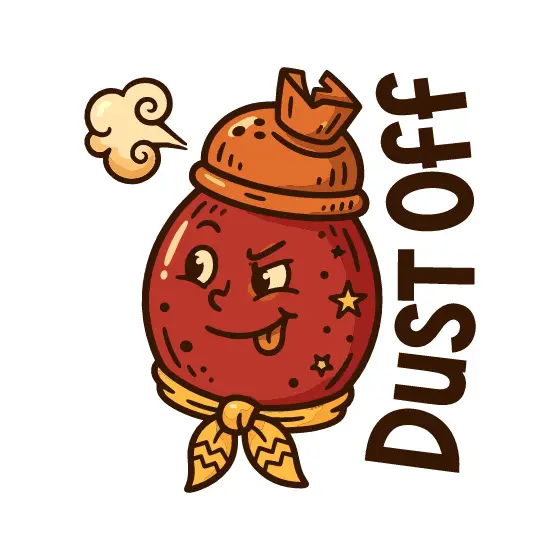 Red Spice Shaker Winking With Vertical Text