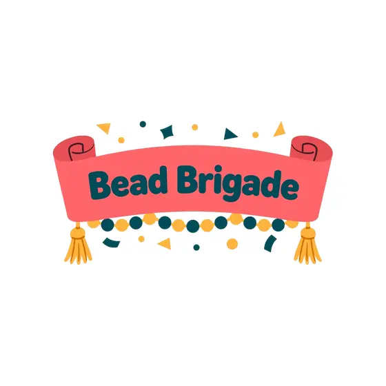 Coral Bead Brigade Banner With Beads