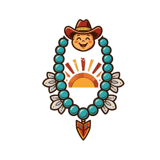 Vertical Turquoise Necklace With Sunrise