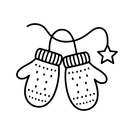 Knit Mittens With Star And Stitch Dots