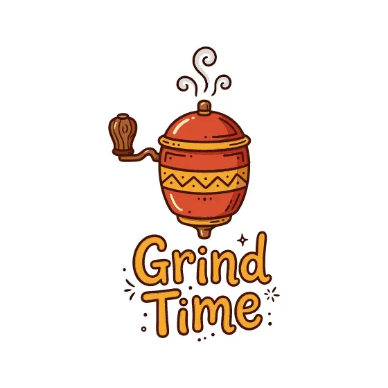 Red Striped Grinder With Orange Lettering