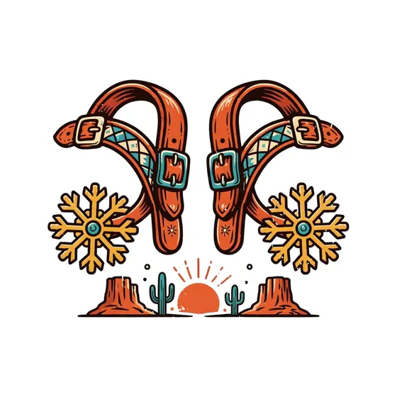 Turquoise-Accent Spurs With Cactus Scene