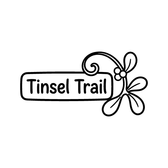 Tinsel Trail Label With Mistletoe Curl
