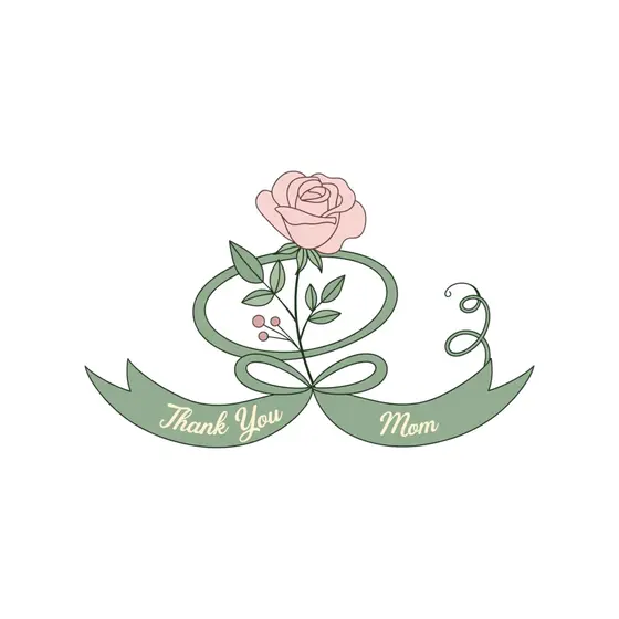 Blush Rose With Thank You Mom Ribbon
