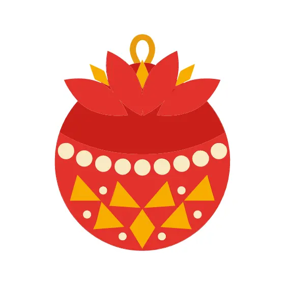 Red Bauble With Petal Crown