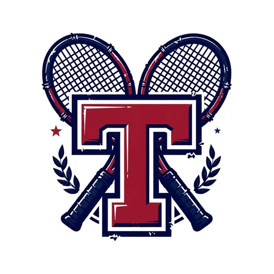 Crimson Block T With Crossed Rackets
