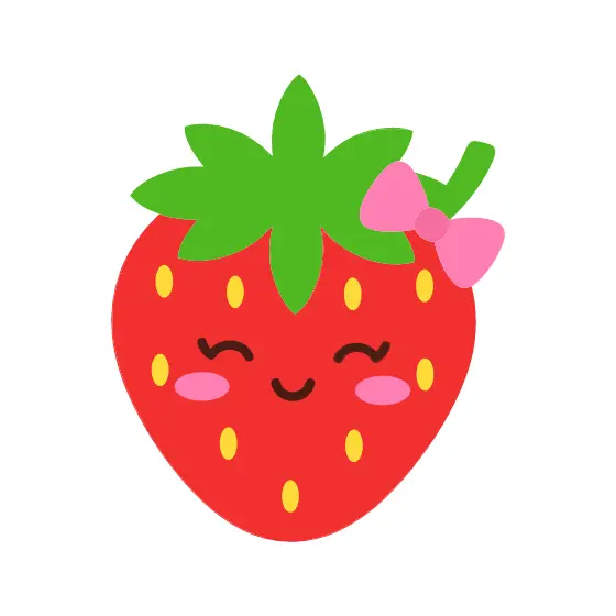 Joyful Kawaii Strawberry with Head Bow