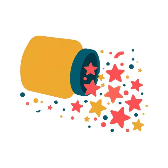 Gold Jar Spilling Coral Stars