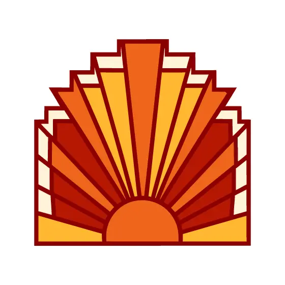 Art Deco Sunburst Fan Emblem