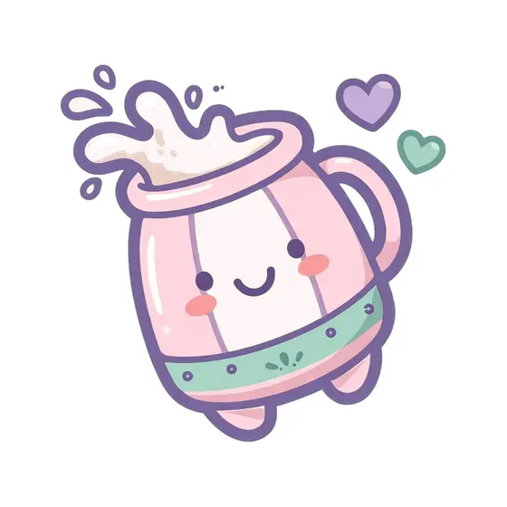 Pink Striped Milk Pail With Splash