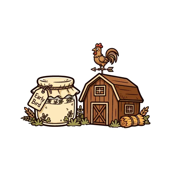 Early Bird Jar Beside Barn