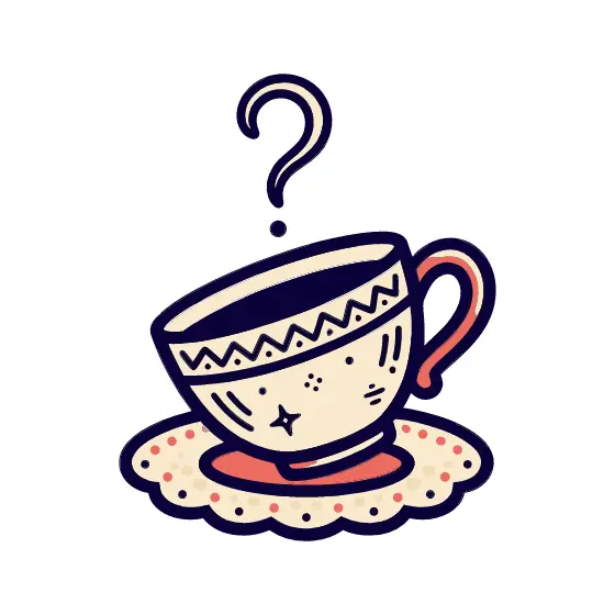 Cream Teacup With Question Mark Steam