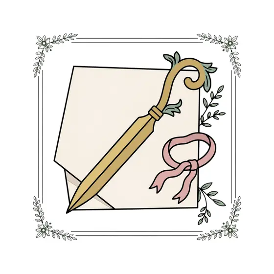 Letter Opener with Rose Bow and Sprigs