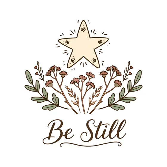 Dotted Star With Flowers Be Still