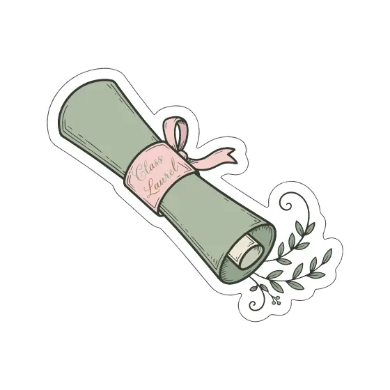 Sage Diploma Scroll With Laurel Sprig